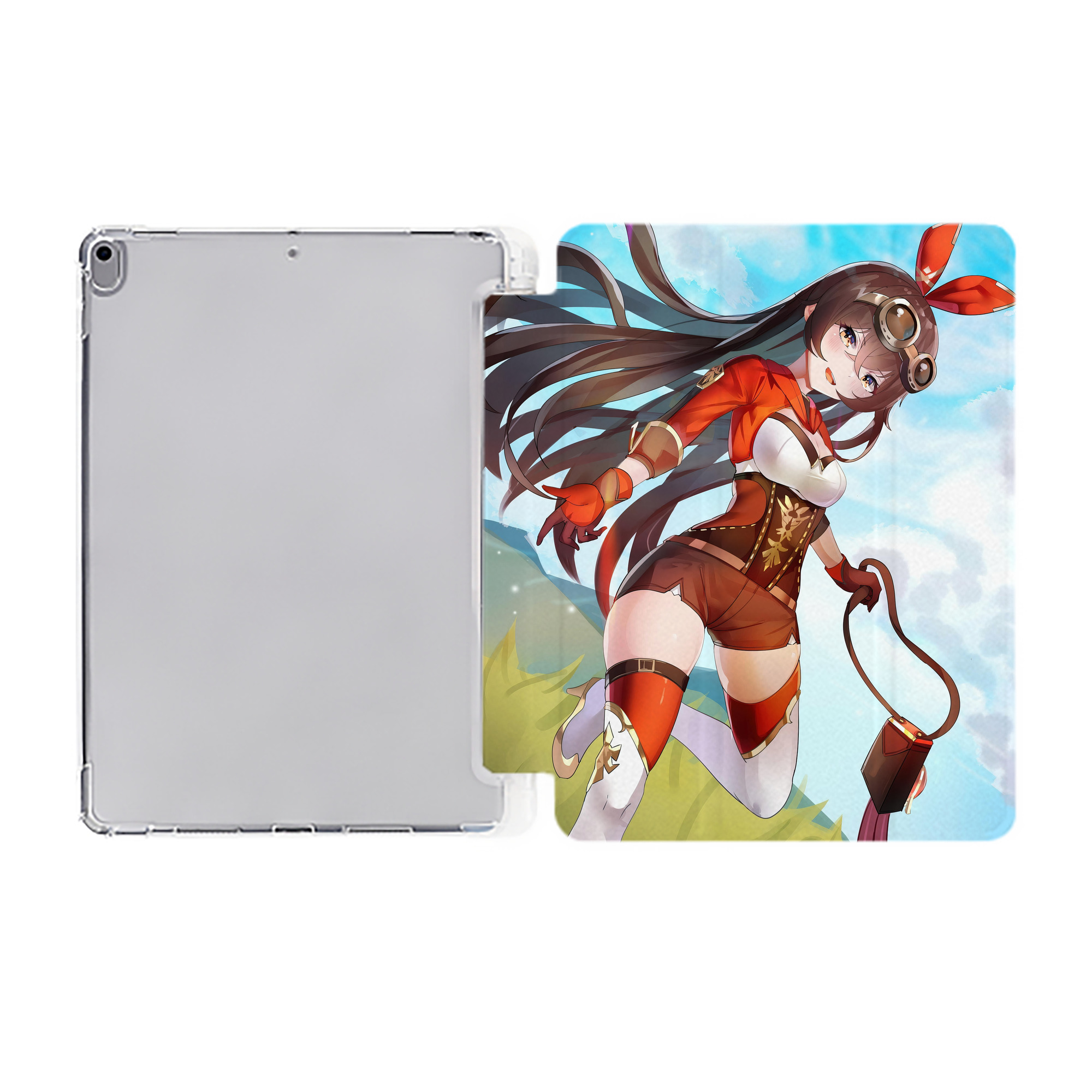 げんし神 genshin IPad ケース ペン収納付き 三つ折りスタンド PUレザー×シリコン 対応機種9.5/10.5/10.9インチ